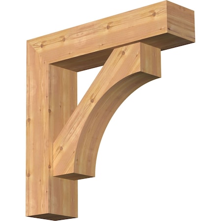 Ekena Millwork Westlake Block Smooth Bracket w/ Offset Brace, Western Red Cedar, 7 1/2"W x 32"D x 32"H BKT0806X32X32WTL05SWR